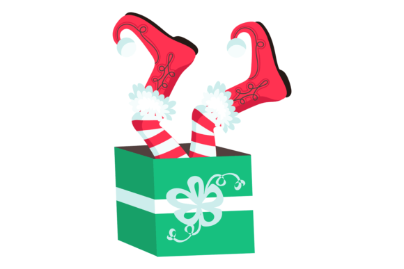 Download Christmas Elf Stuck in Present Box. Gift - Present Collection