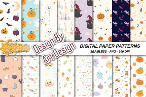 Download Cute Kawaii Halloween Seamless Patterns - Halloween Collection