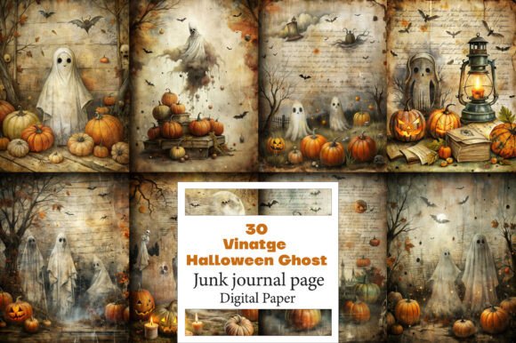 Download Vinatge Halloween Ghost Journal Pages - Halloween Collection