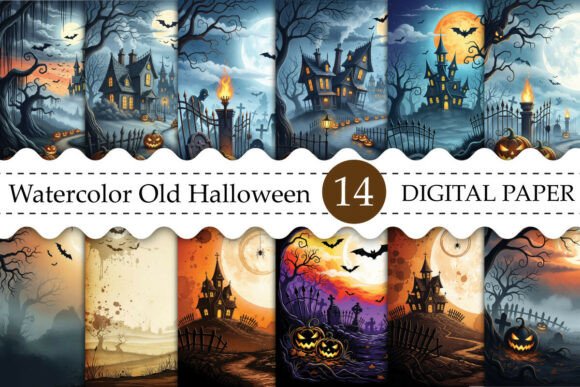 Download Watercolor Old Halloween Background - Halloween Collection