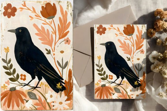 Download Black Crow Autumn Halloween Illustration - Halloween Collection