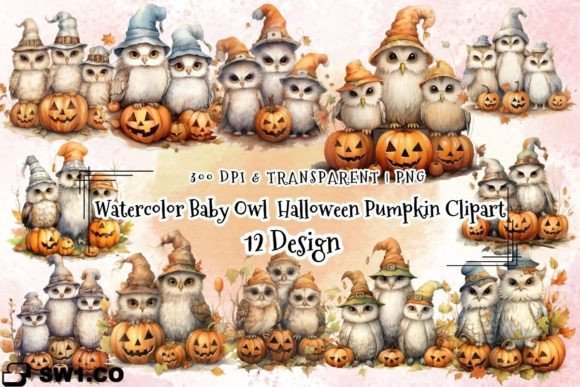 Download Halloween Cute Baby Owl Pumpkin Clipart - Halloween Collection