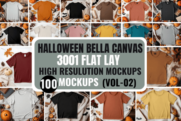 Download Halloween BC 3001 Flat Lay Mockup Bundle - Halloween Collection