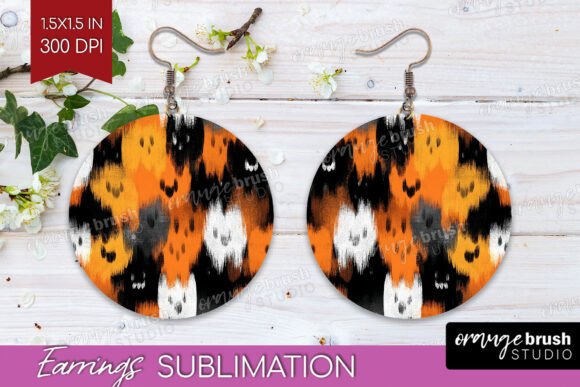 Download Halloween Round Earrings PNG Sublimation - Halloween Collection