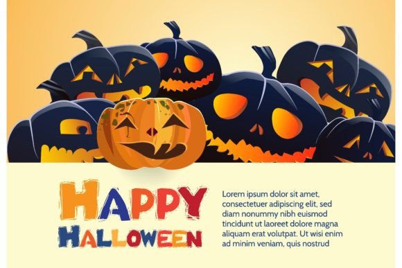Download Happy Halloween Black Pumpkins Poster. C - Halloween Collection