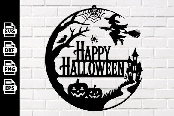 Download Happy Halloween Metal Wall Art,Laser Cut - Halloween Collection